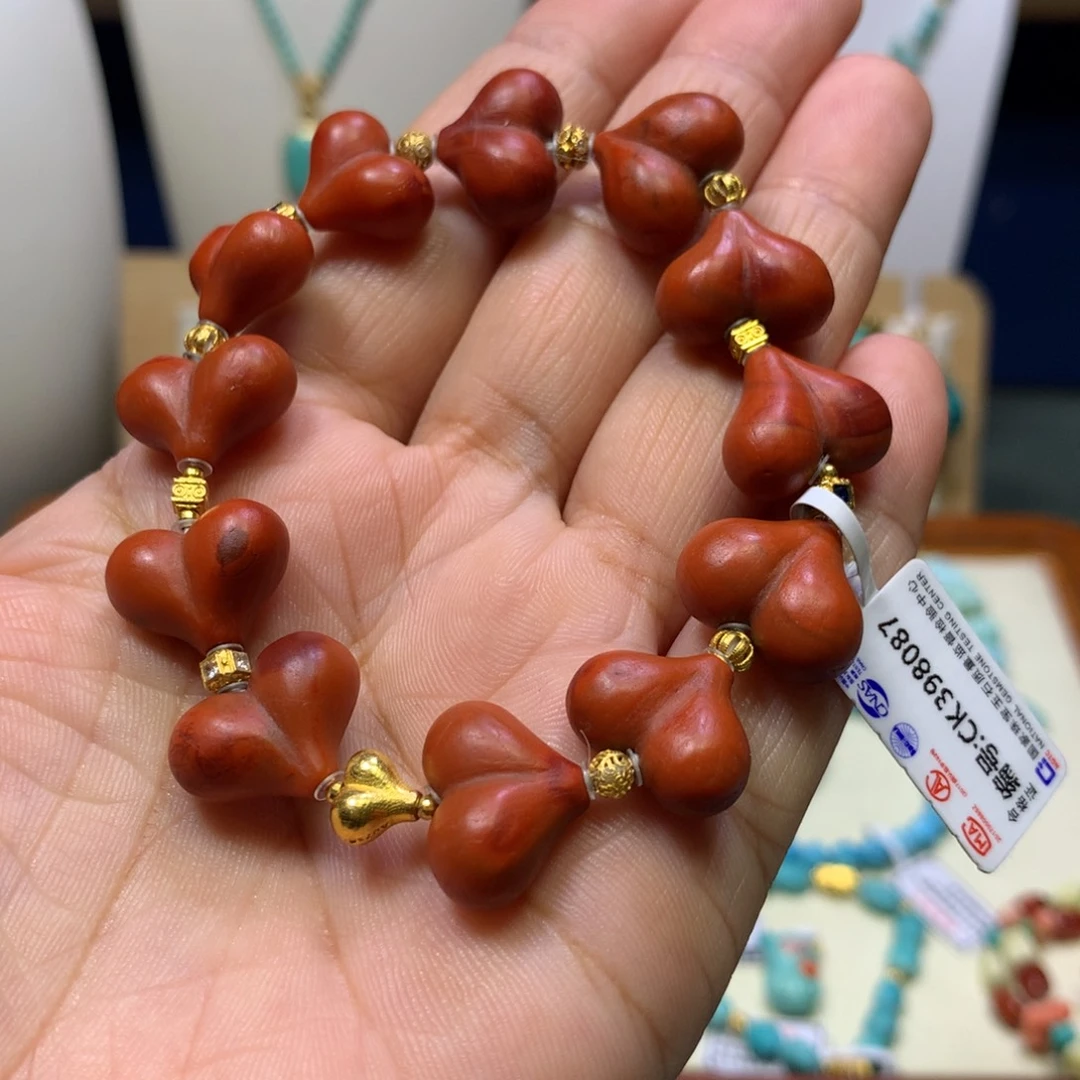 南红玛瑙18K金镶嵌单圈