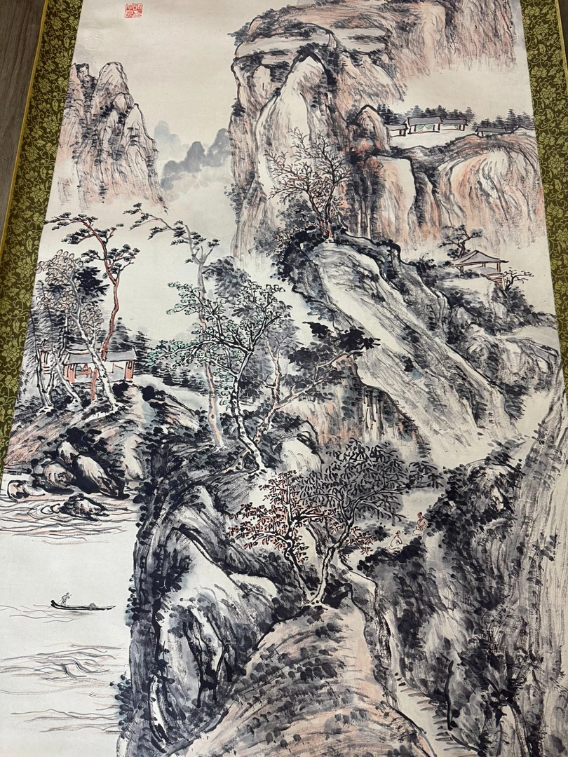 立轴国画山水装饰画多场景张山水图