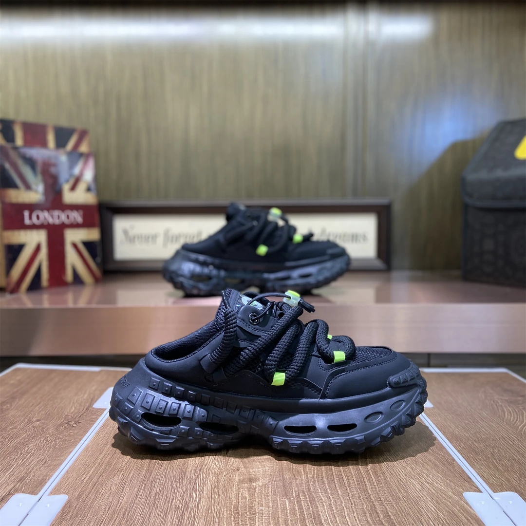 柒【798】男士2025春季新款原创潮流时尚半拖包头老爹鞋运动休闲鞋