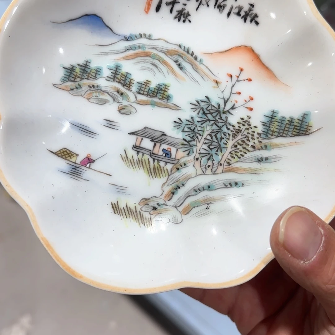 瓷片摆件手绘瓷器全部处理