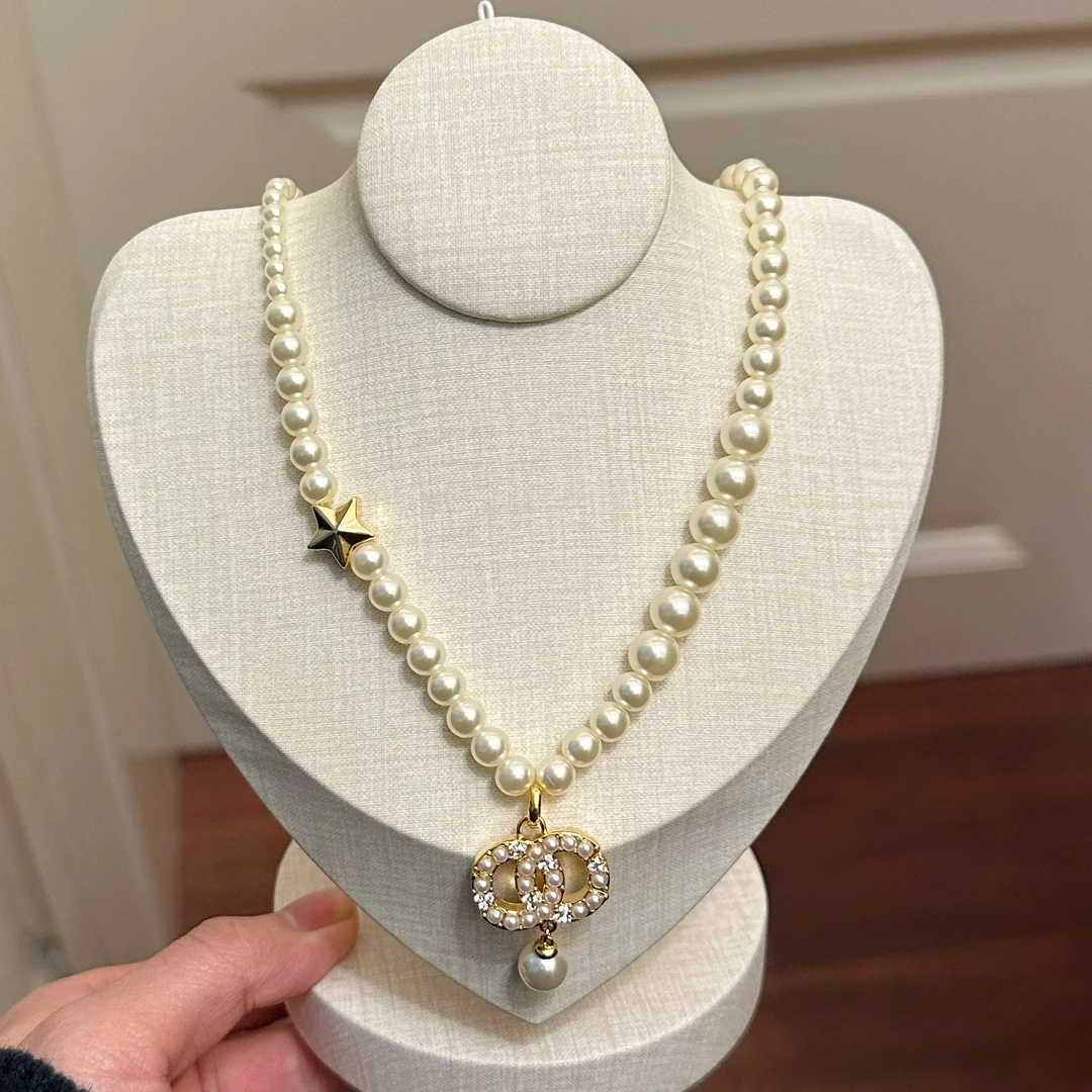 铜合金仿珍珠项链 X0060 时尚气质小香风气质温柔百搭毛衣项链