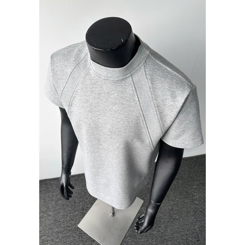 青少年休闲拼接圆领夏季美式男士简约T恤短袖