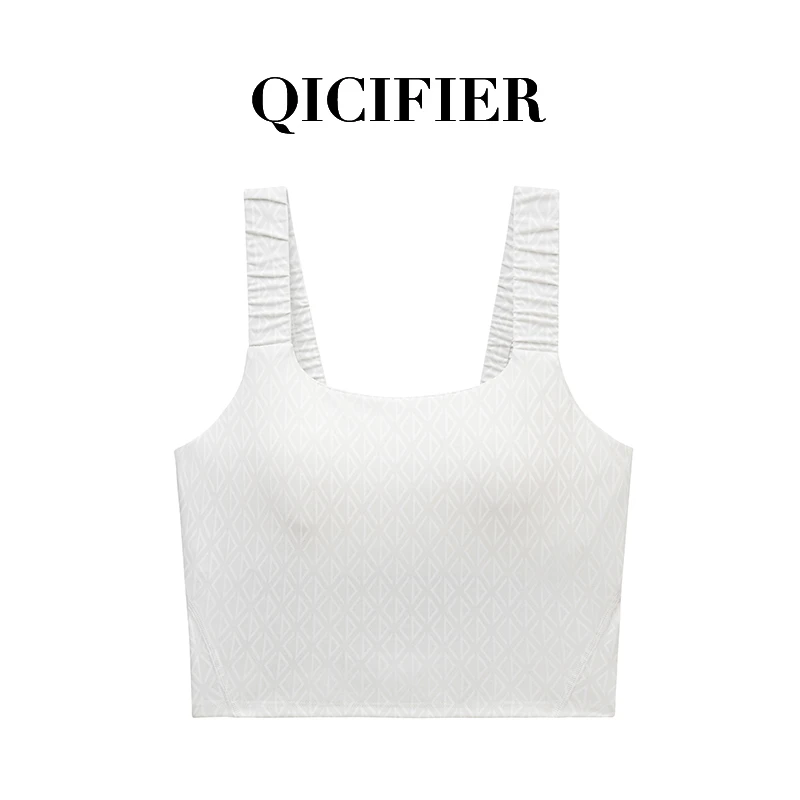 菱形白设计款运动背心 5134