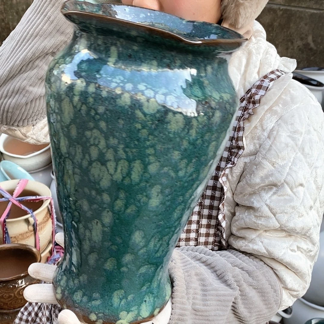 紫砂花盆瑕疵口17高30