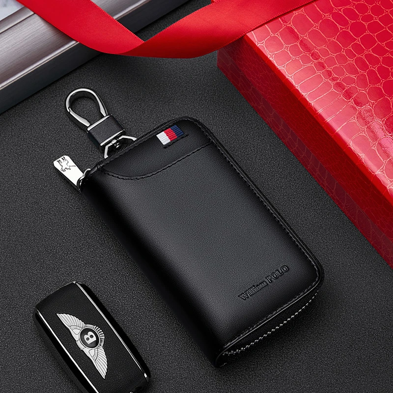 英皇保罗高档商务钥匙包男士真皮多功能汽车钥匙扣头层牛皮锁匙包