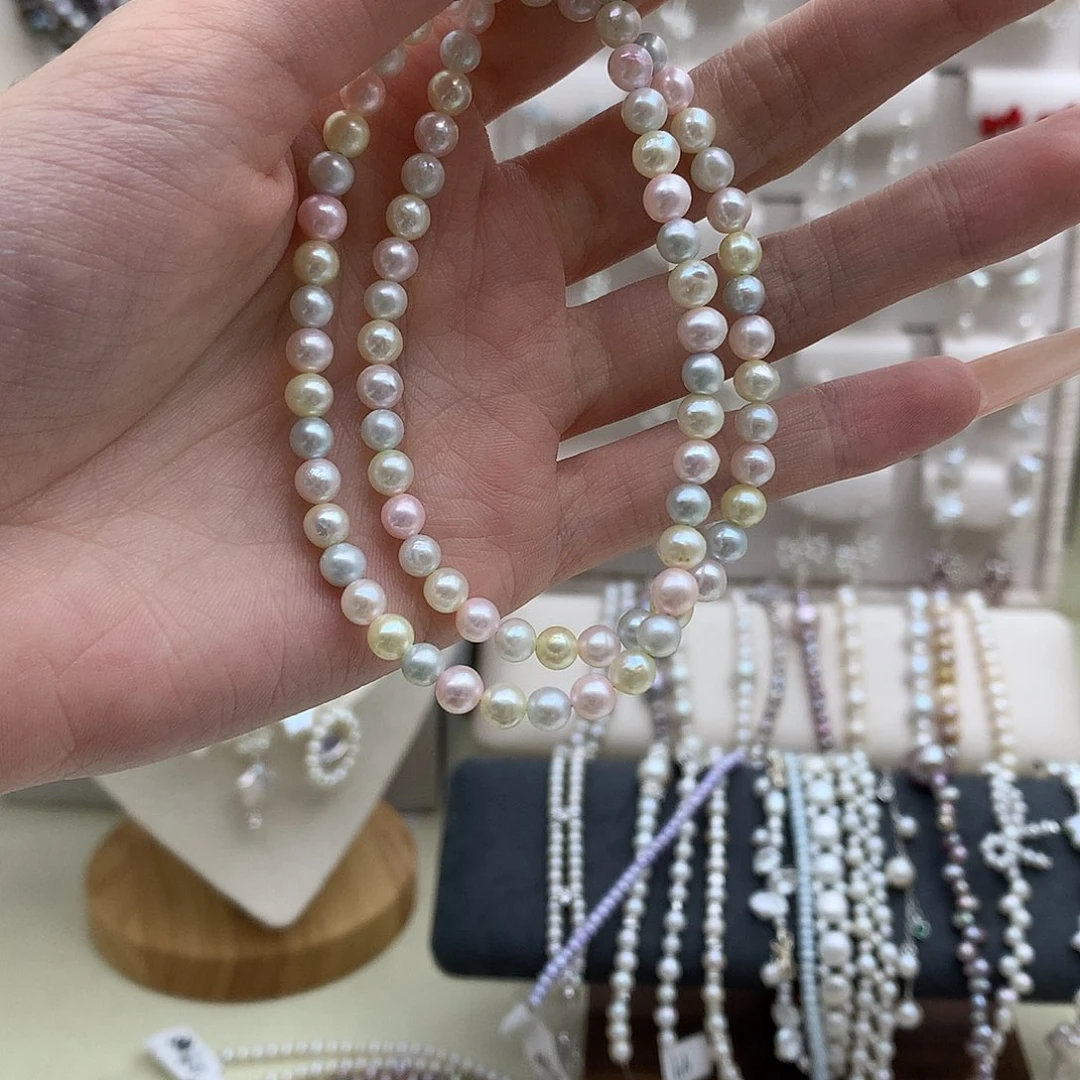 耳饰银S925镶嵌淡水珍珠