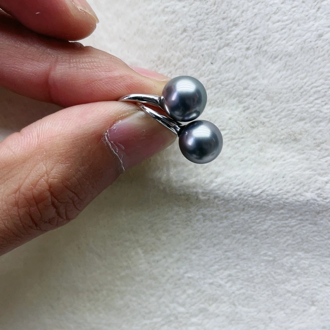 海水珍珠耳饰银S925镶嵌