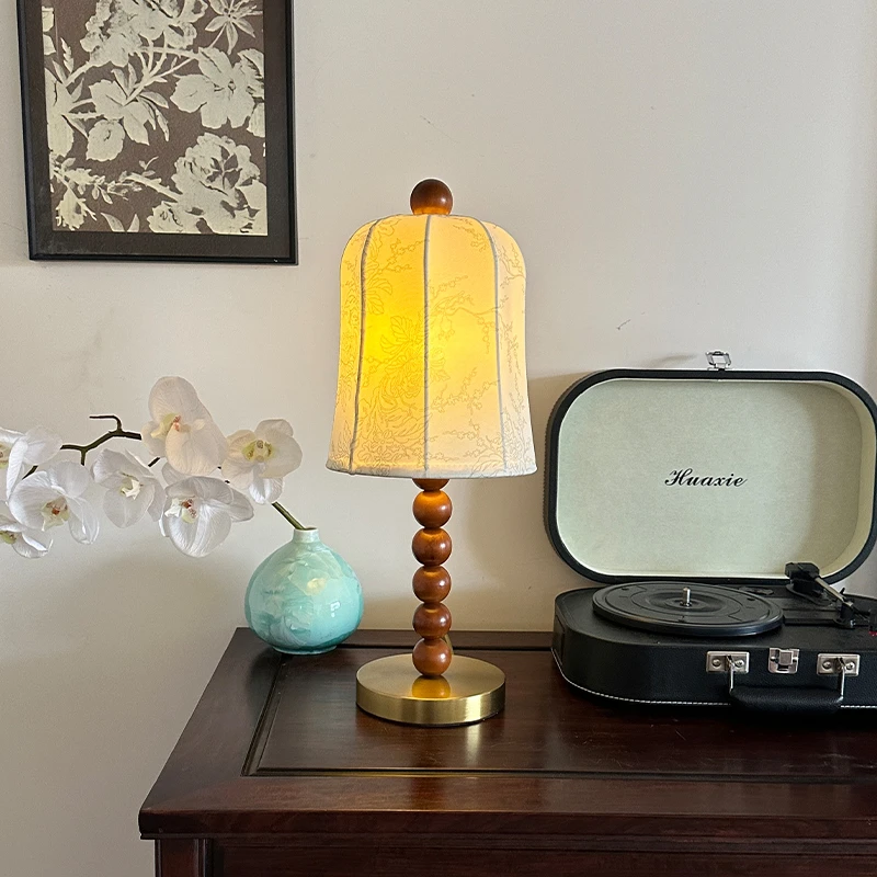 【灵芝专属】中古法式客厅台灯书房卧室复古风实木床头装饰氛围台灯