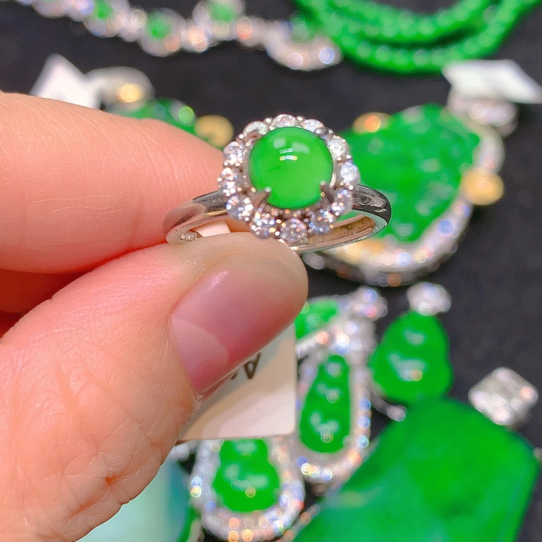 吊坠(不含链)银S925镶嵌翡翠翡翠