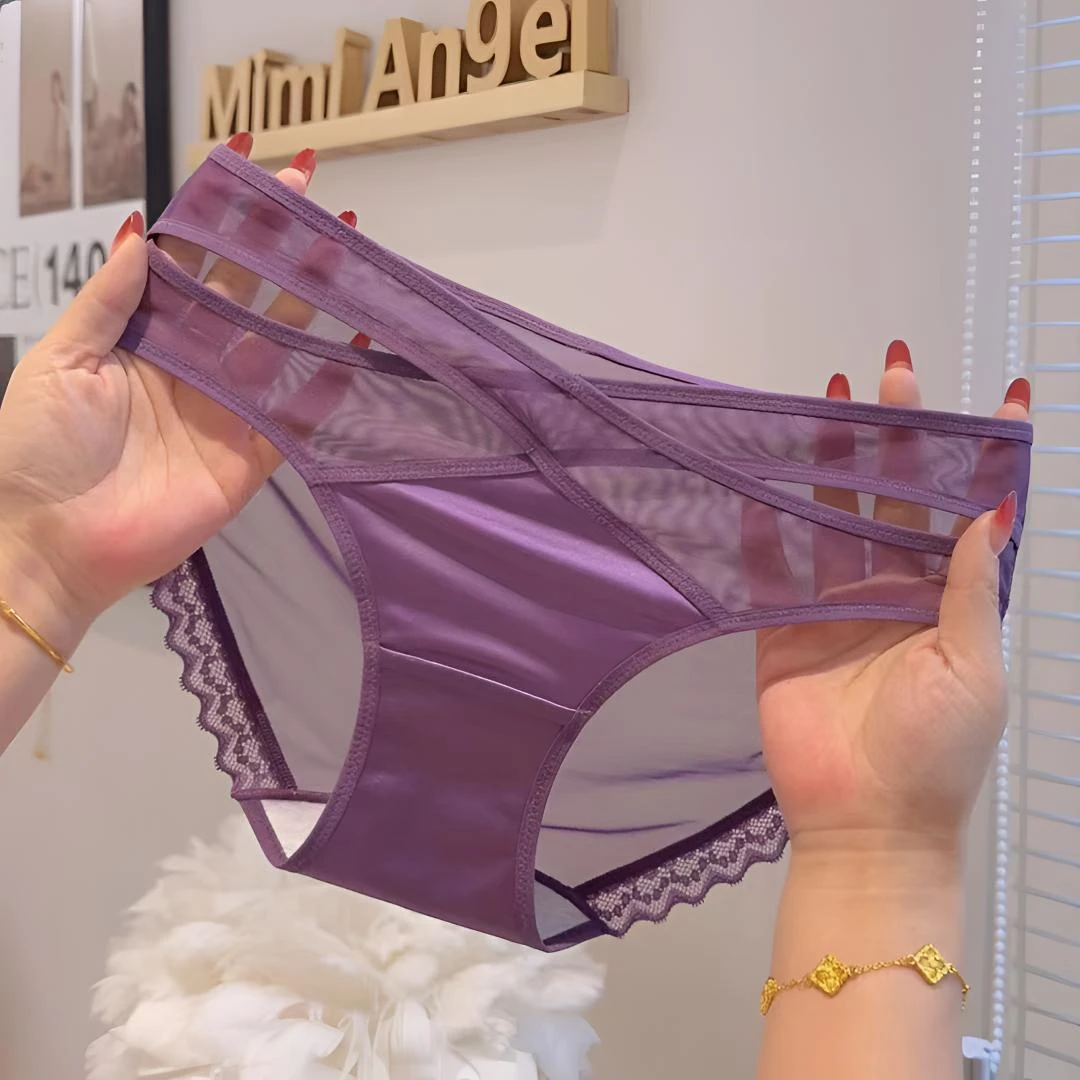 Mimi Angel新款紫色女士内裤包臀冬日流光风时尚大码三角裤性感