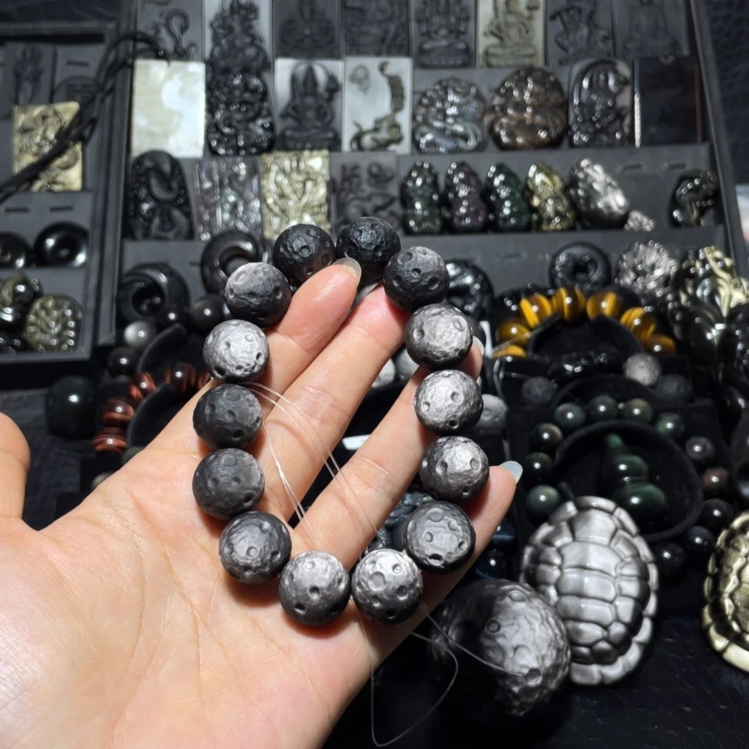 无***药黑曜岩未镶嵌珠宝奇石