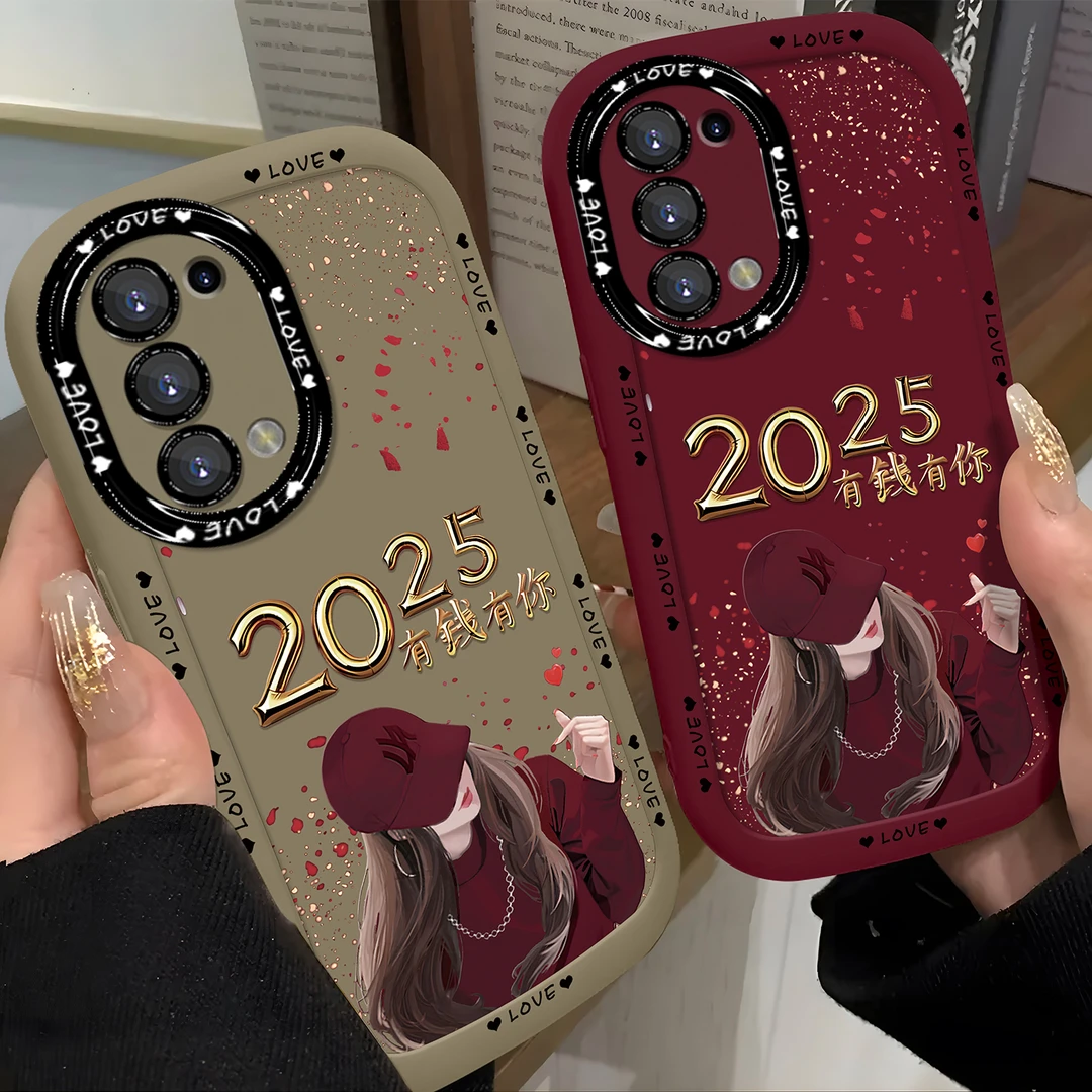 适用于【OPPO】Reno5/K创意2025有钱有你女孩网红硅胶手机壳