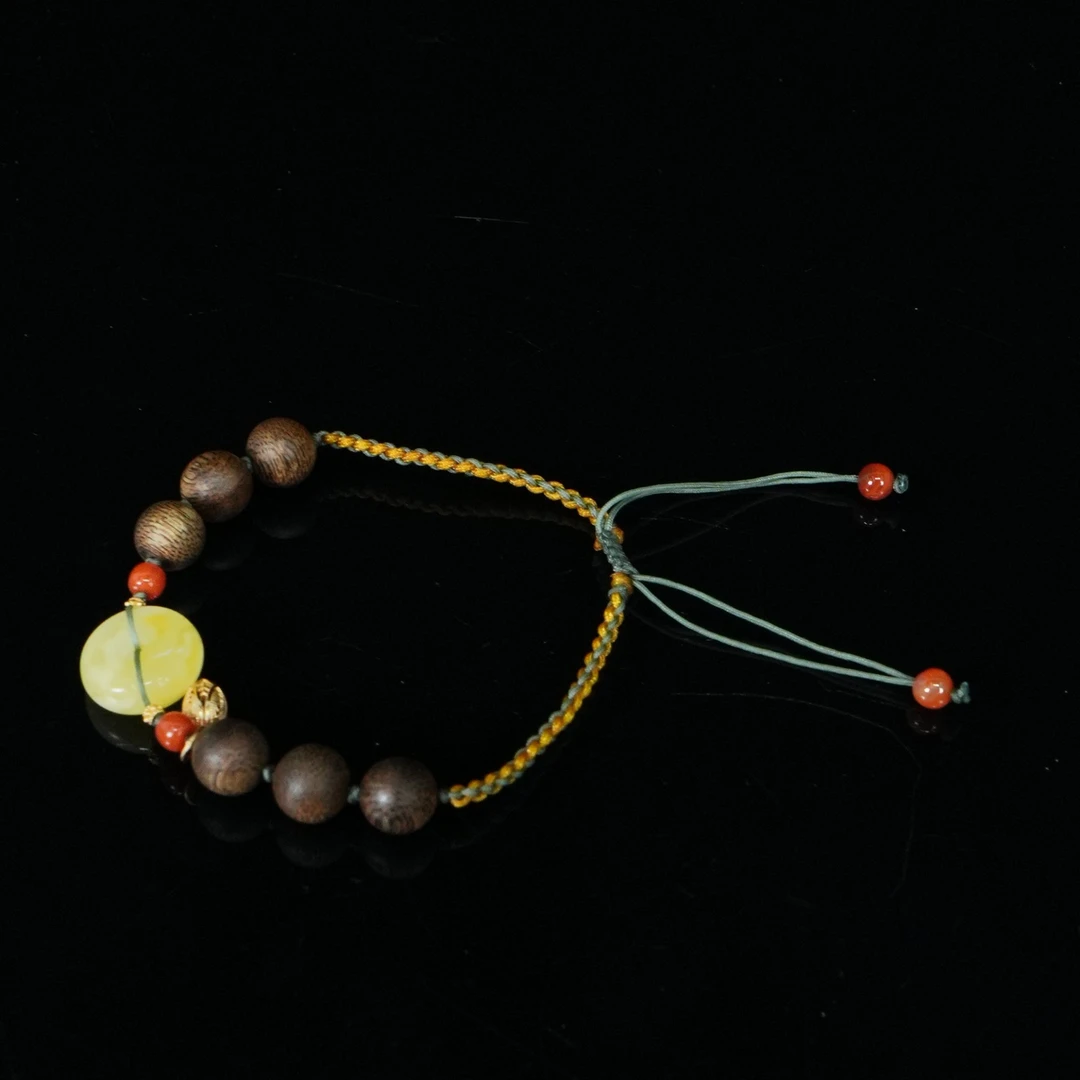 A6398 文莱沉香软丝diy手链 0.87cm含线4.33g