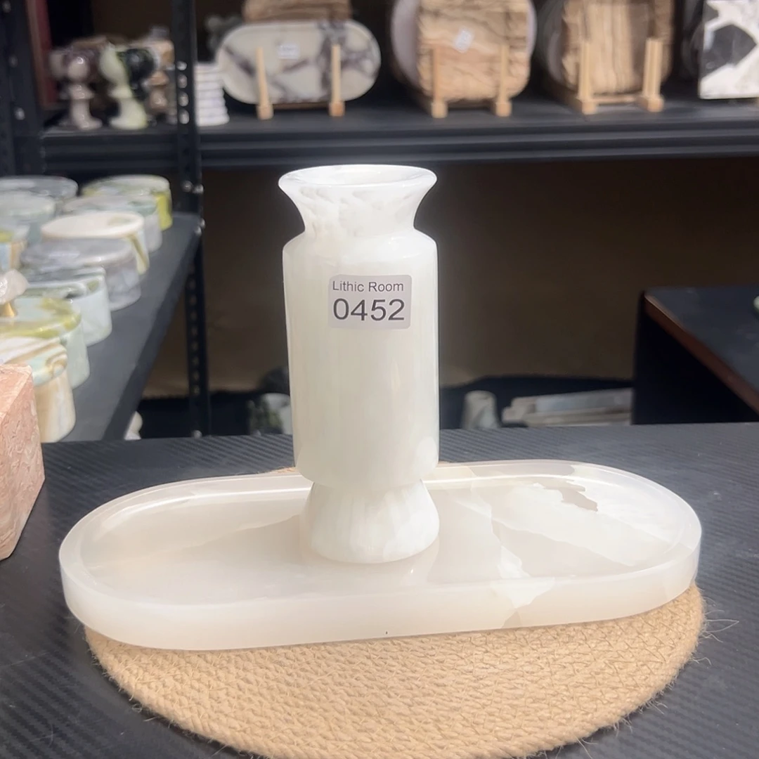 天然大理石0452奶糖花瓶