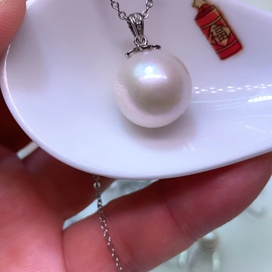 银S925镶嵌淡水珍珠耳饰