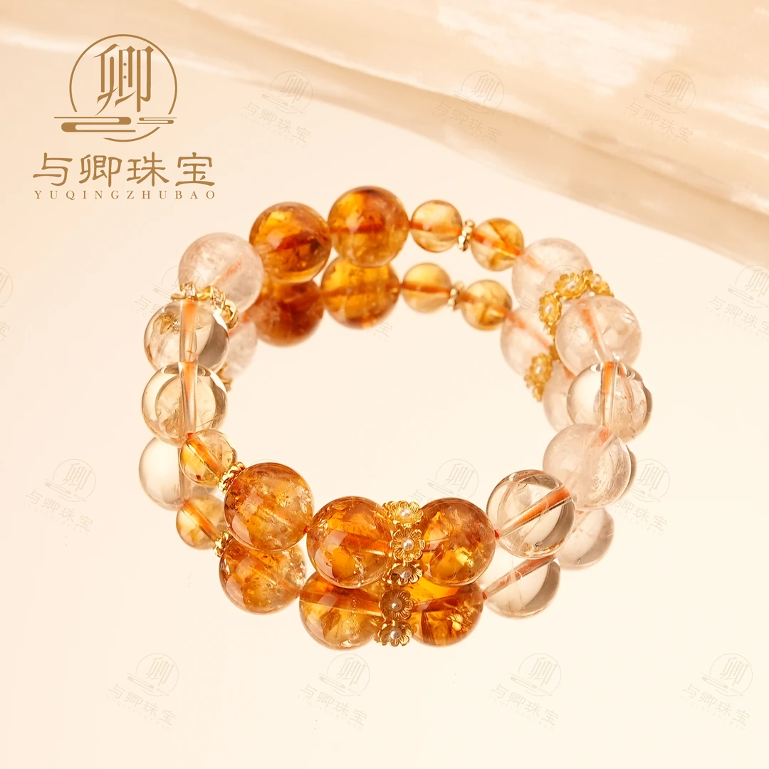 【金樽斗】与卿珠宝 12mm黄塔晶 12mm黄水晶 12mm白阿赛 8mm黄塔晶