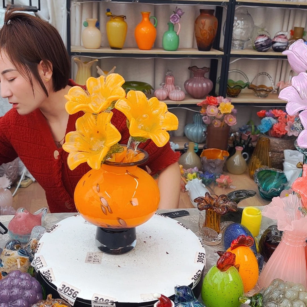 3花1瓶 福利家悦琉璃工艺品