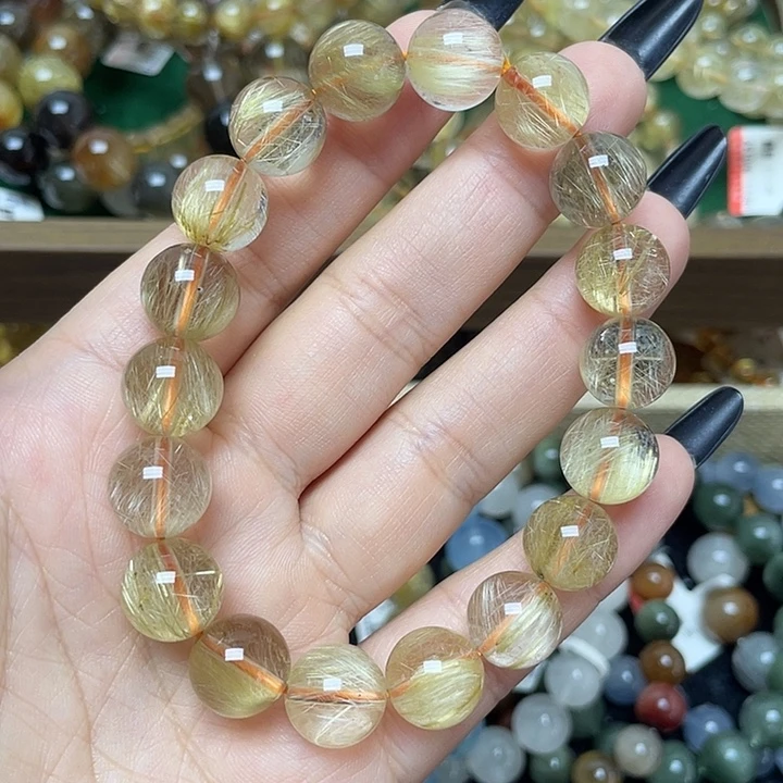 ****潴未镶嵌手链水晶金发晶12