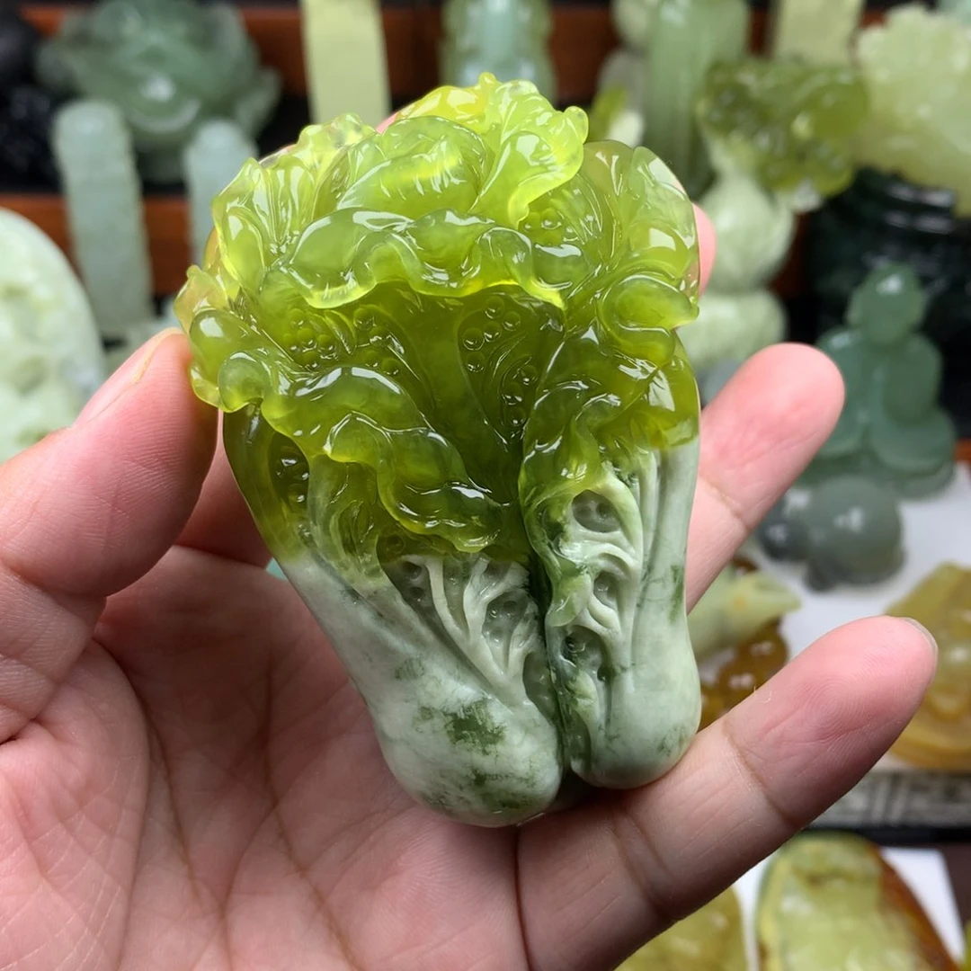 岫玉手把件未镶嵌德*