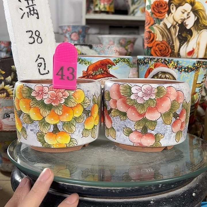 景德镇手绘花盆性价比超高的直播间