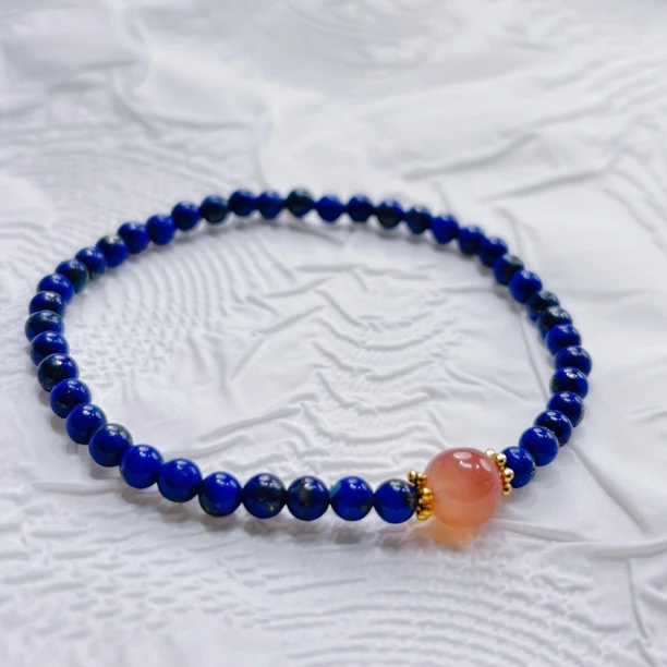 【感谢遇见】青金石搭配南红手串卡4.5左右感谢遇见超福利