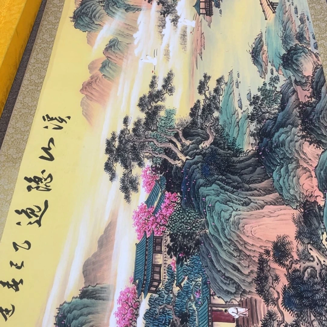 国画老师手比手绘作品y