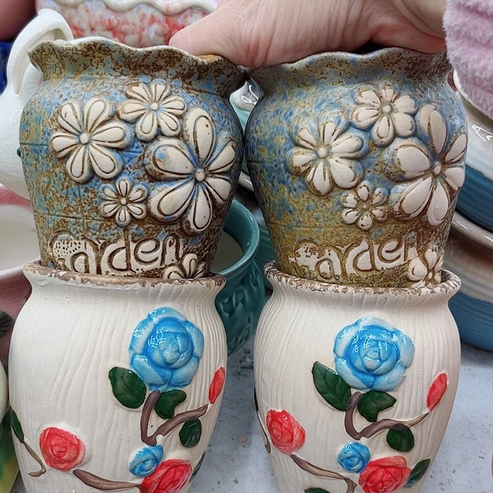 多肉绿植陶瓷花盆9.9包邮，有孔