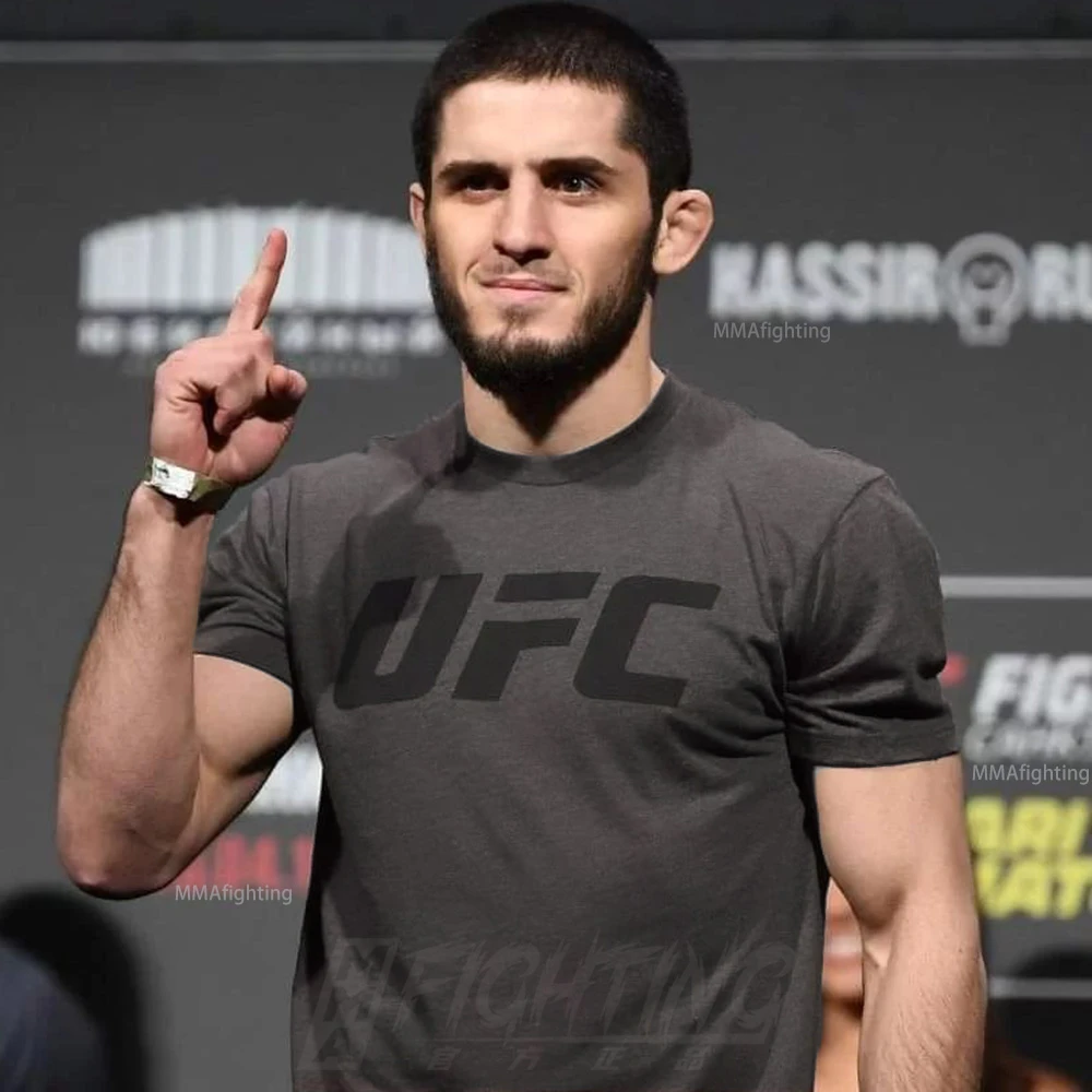UFC小鹰马哈切夫美式重磅短袖T恤纯棉宽松MMA上衣格斗健身夏季男