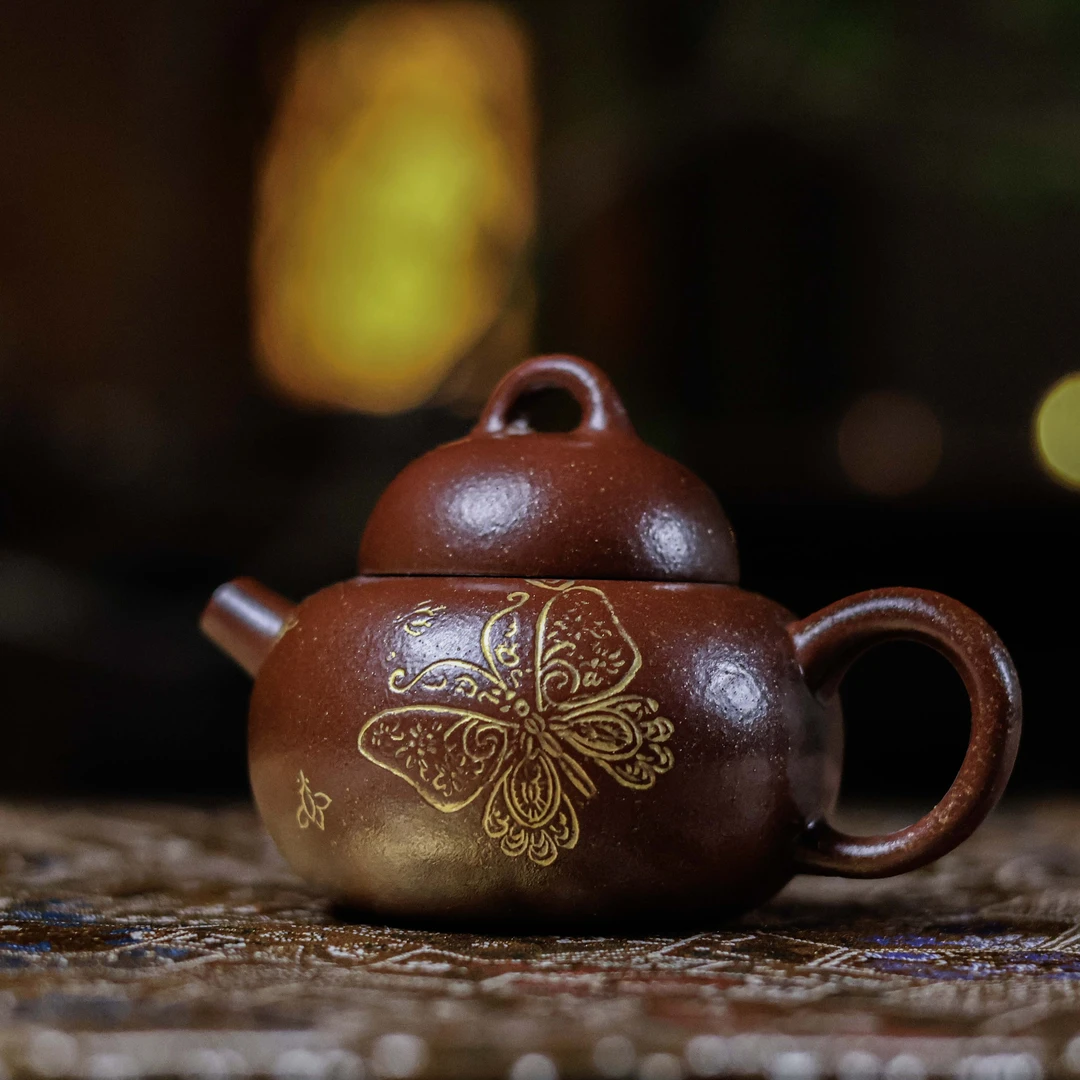 【三山拙垆】 柴烧巨轮朱壶(观羽0436)