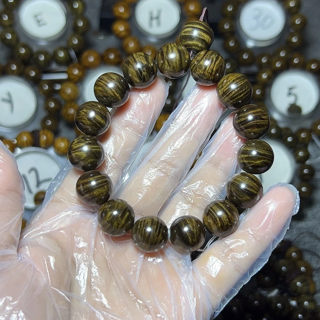 头***啡手串/手链阴沉木阴沉1.5冰闪