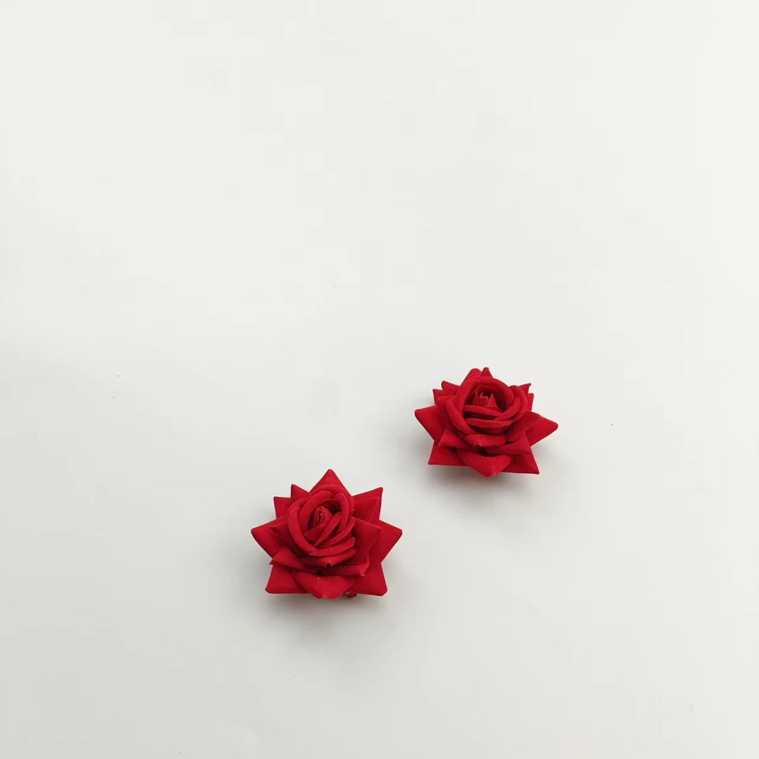玫瑰花发夹一对装