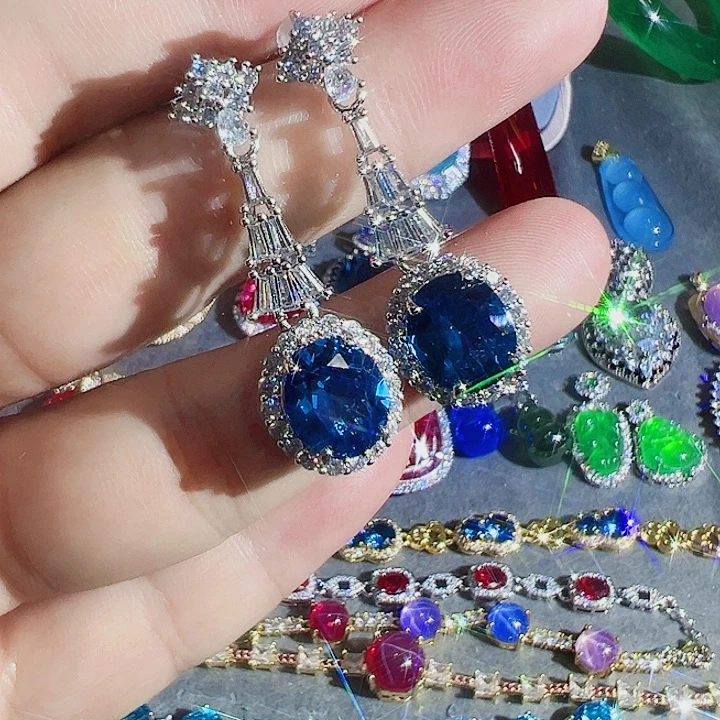 非金属红色蓝色满镶嵌大宝贝