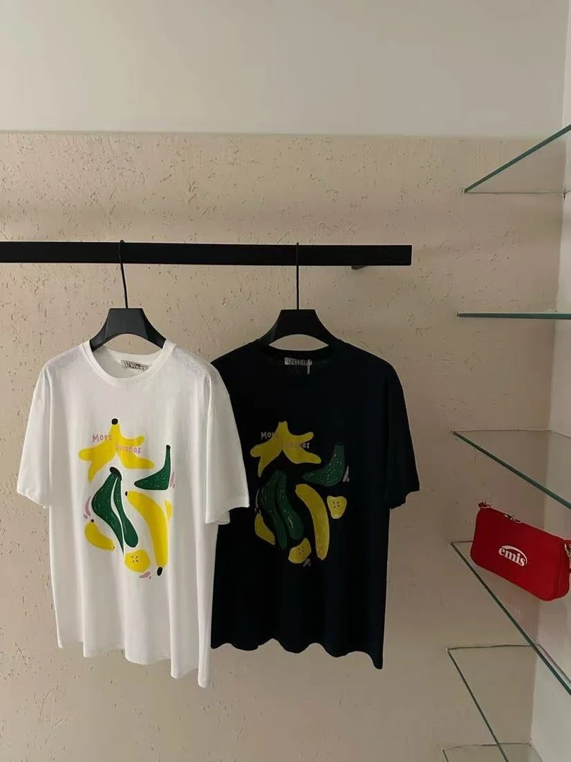 温柔瑶-Uncle Be#彩色香蕉直喷印花短袖T#7307【福福】