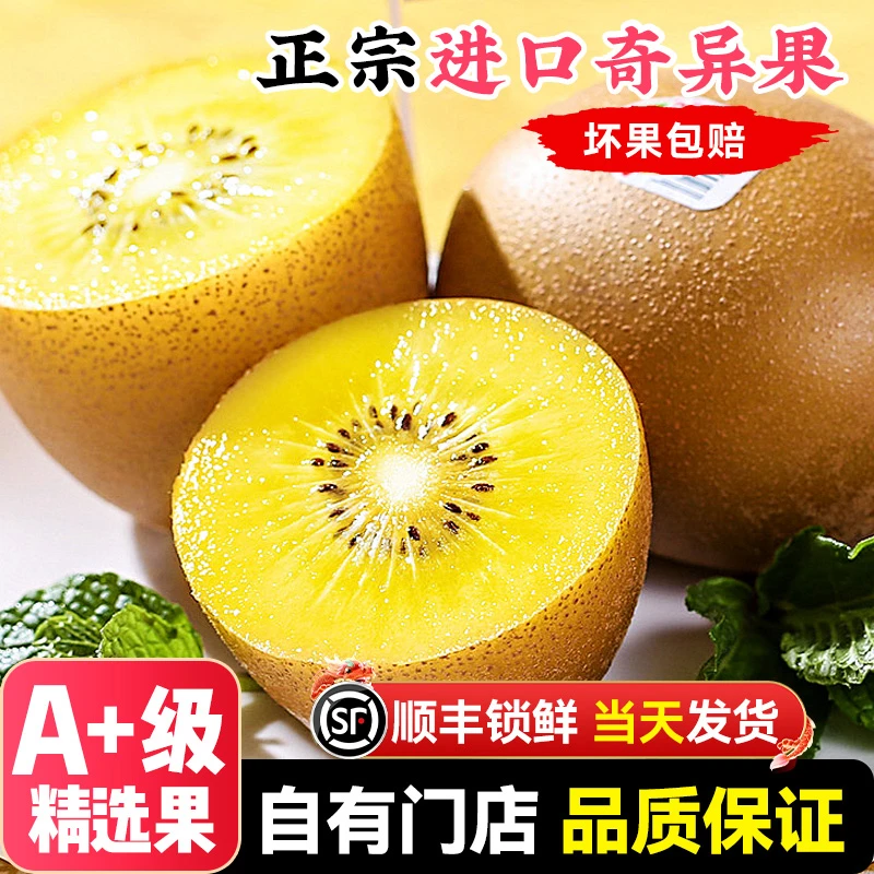 【顺丰送上门】10枚装 进口金果猕猴桃当季现摘水果纯甜整箱包邮斤新鲜猕猴桃