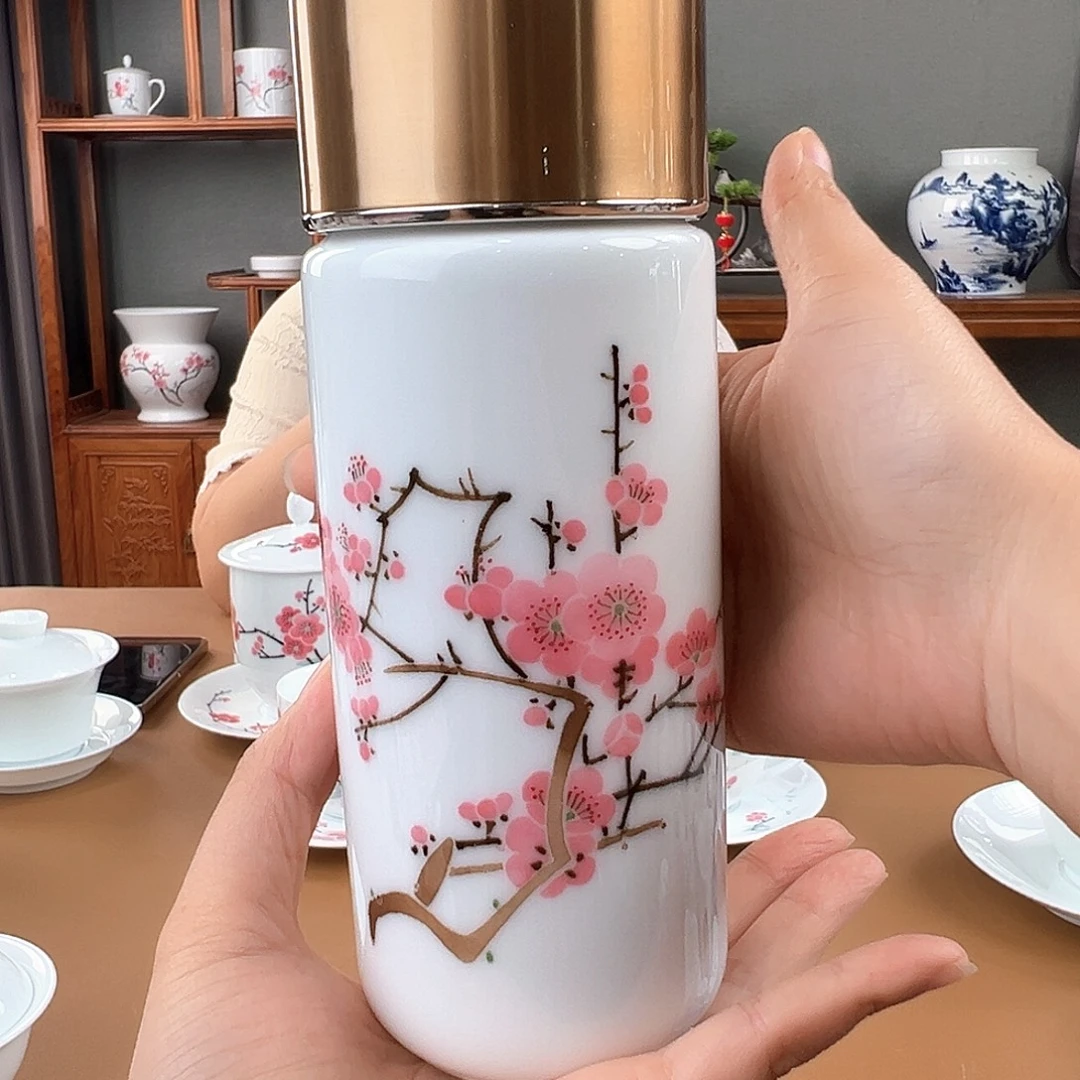 翠竹红梅保温杯，瑕疵