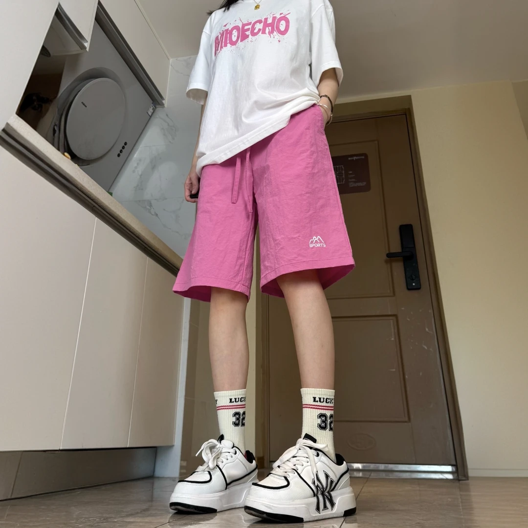 ZIIOU夏季多巴胺速干凉感男女同款沙滩运动五分裤夏天宽松短裤