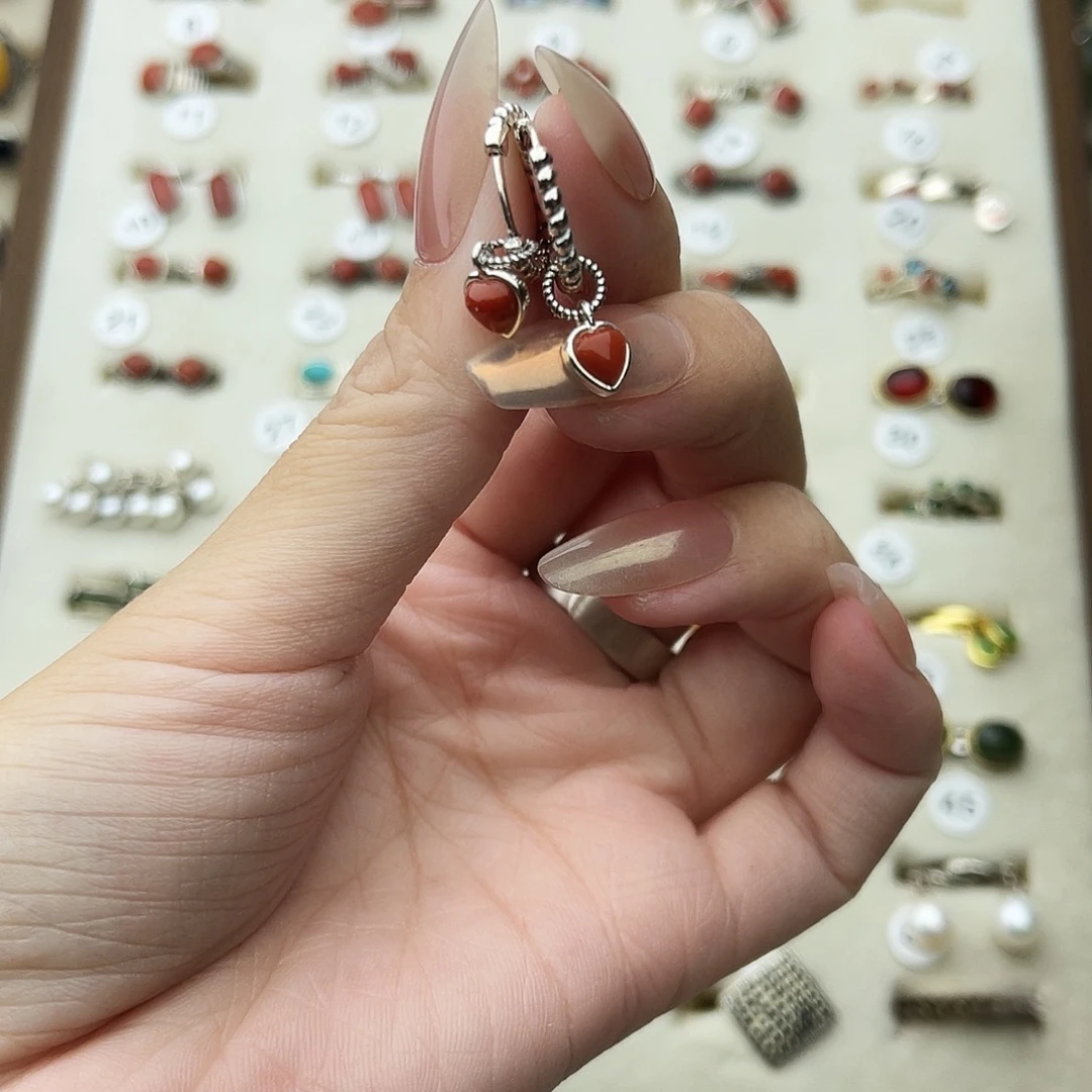 南红玛瑙银S925镶嵌戒指