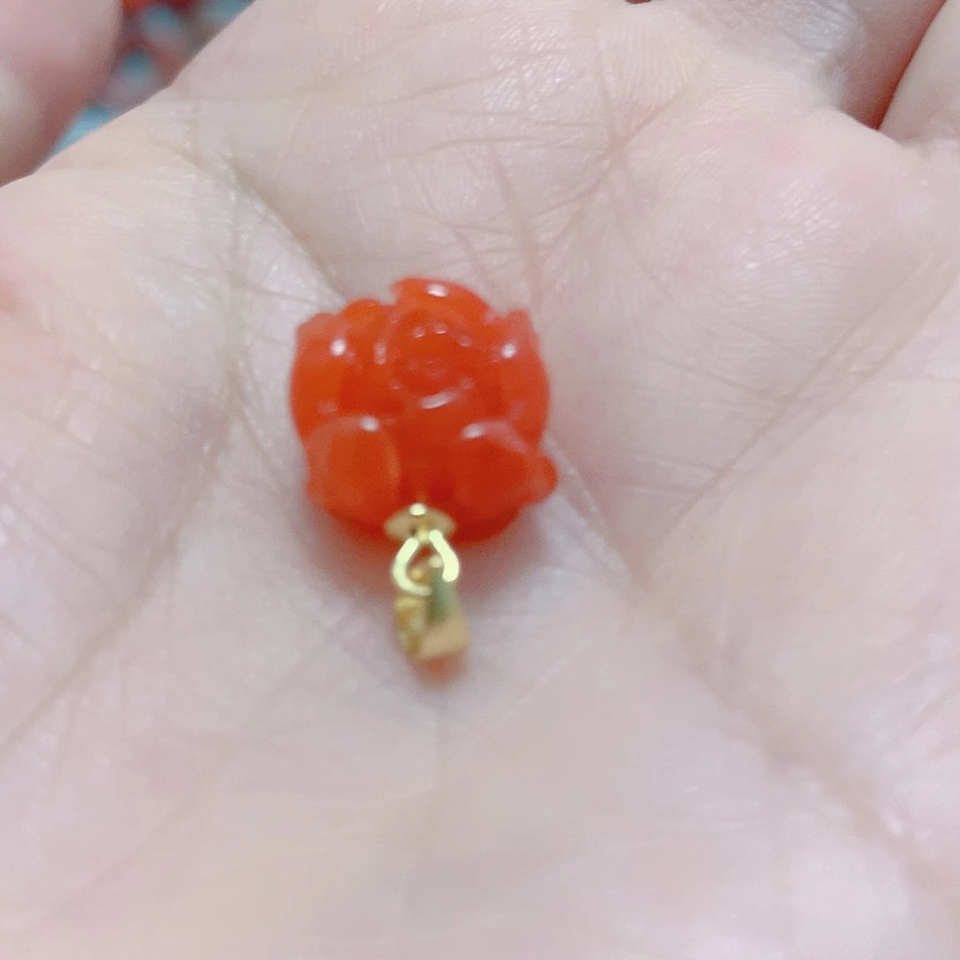 南红玛瑙吊坠(不含链)银S925镶嵌