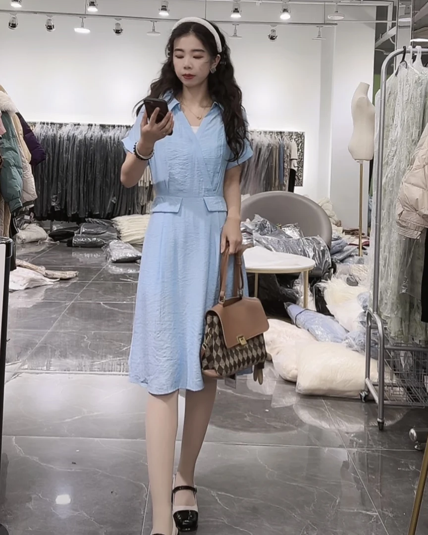 NN1172-时尚女装连衣裙显瘦气质法式收腰设计感小众