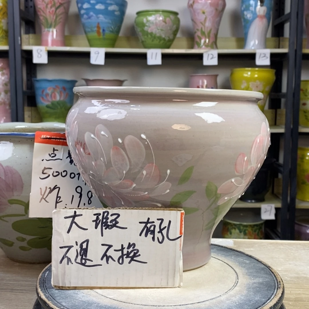 景德镇手工手绘陶瓷花盆