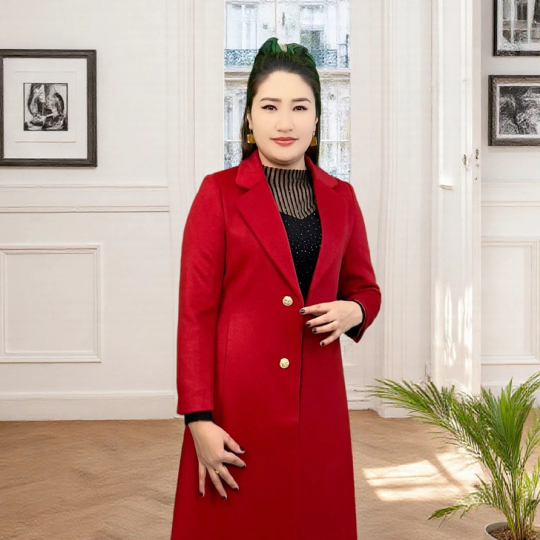 小个子西装领双面呢大衣女长款加厚修身显瘦毛呢外套秋冬季