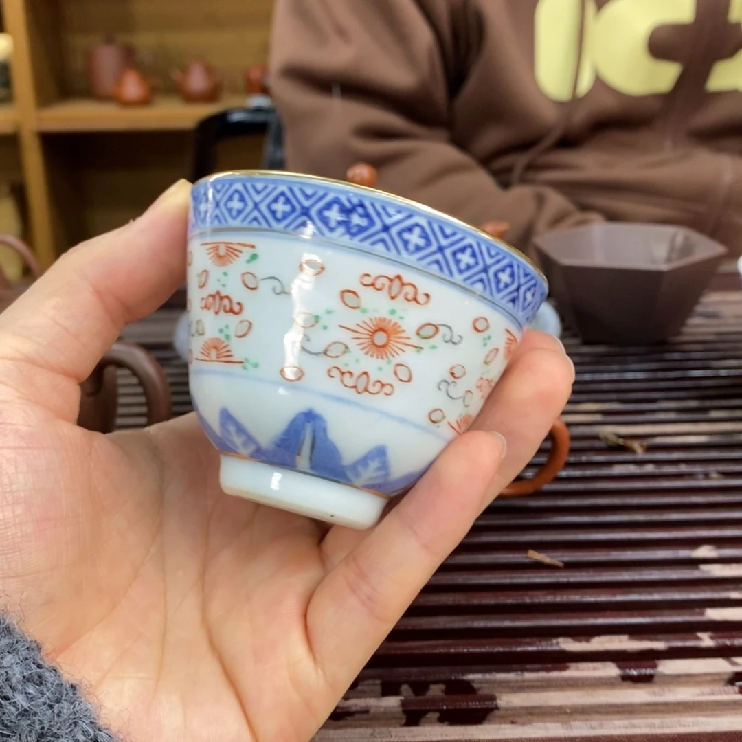 紫砂茶壶玲珑杯金杯85毫升