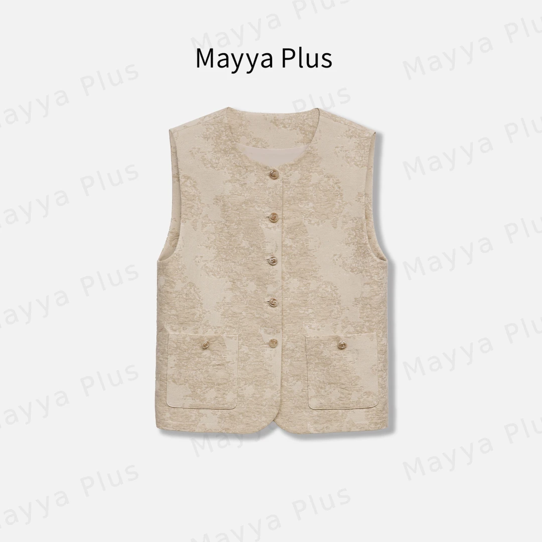 【浅汐】Mayya Plus麦芽定制国风新中式亚麻马甲无袖上衣女32518559