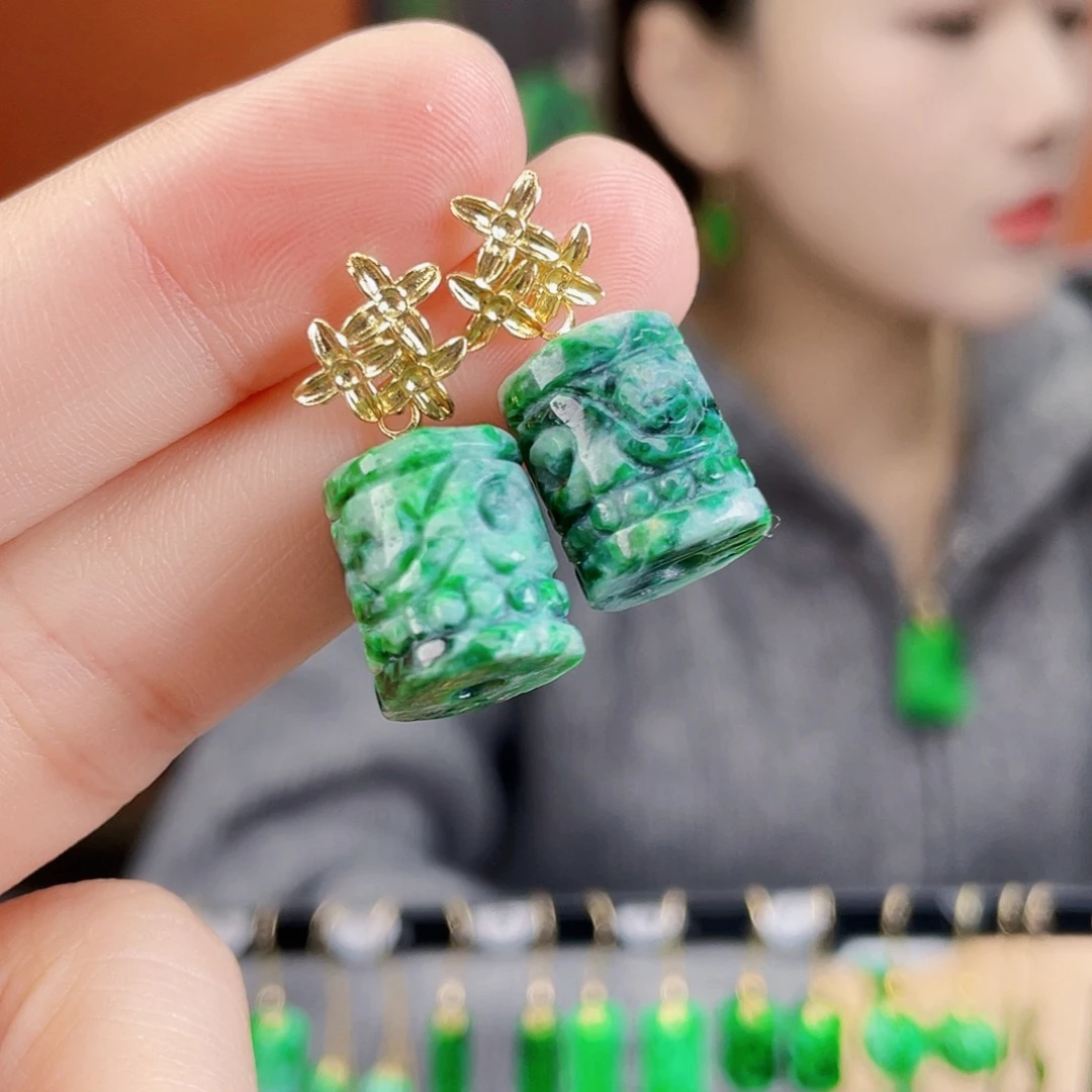 翡翠未镶嵌耳饰饰品