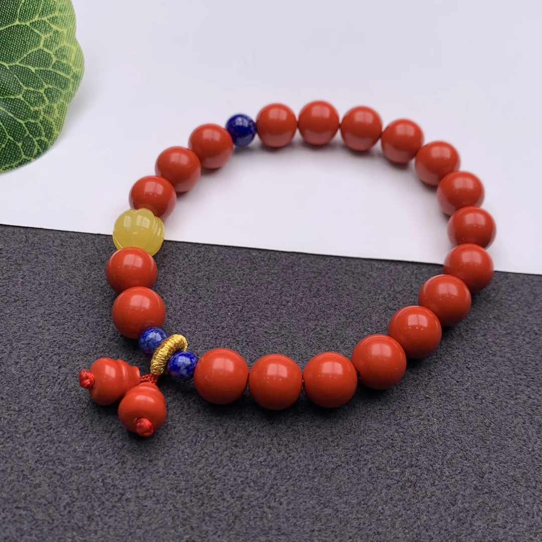 含辰砂工艺品【玉满萃】朱砂DIY简约设计款手链