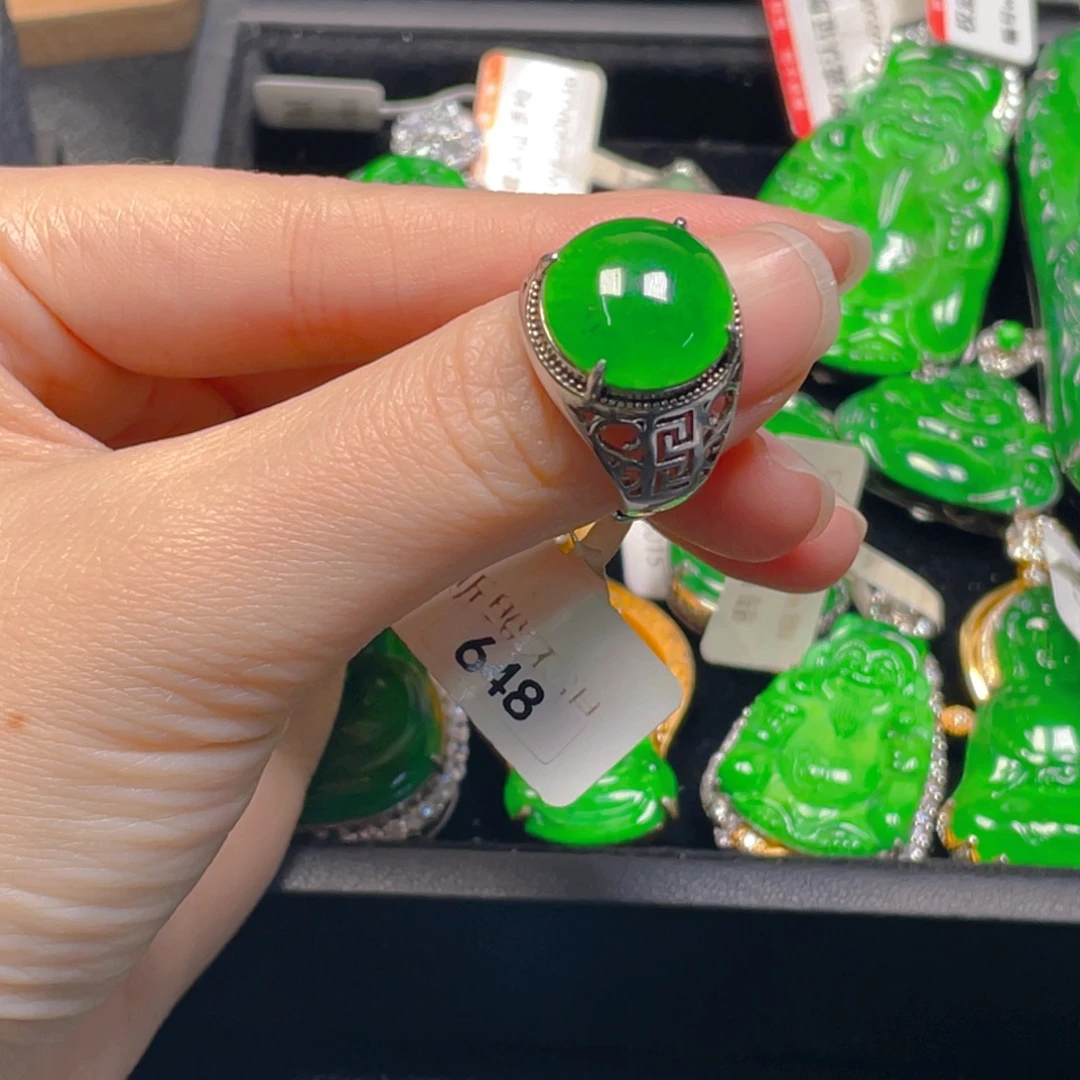 翡翠银S925镶嵌吊坠(不含链)