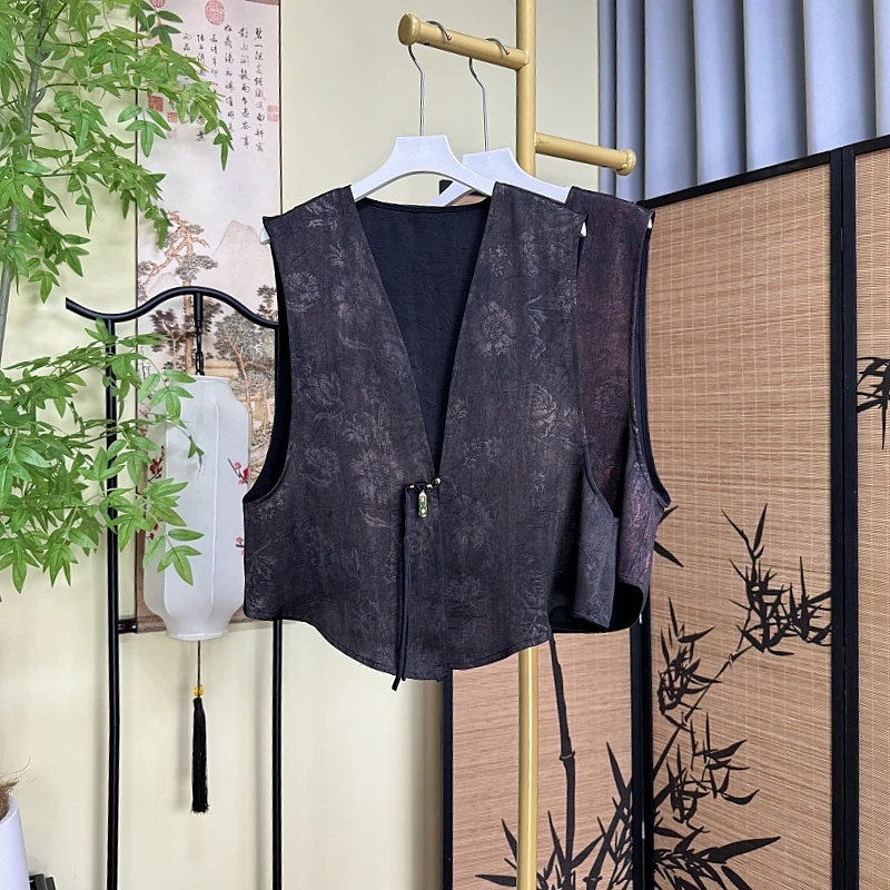 【隐澜】2025新款新中式马甲时尚百搭休闲复古马夹中国风宽松无袖