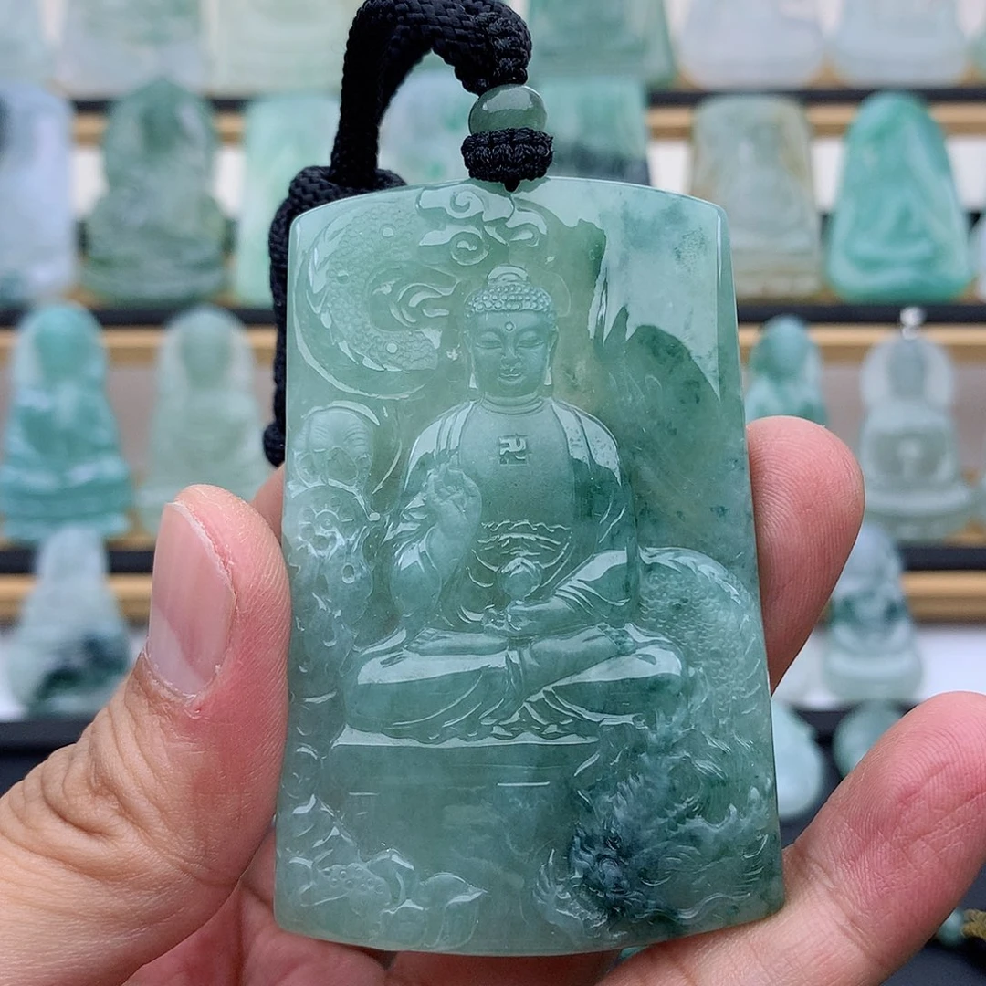 翡翠未镶嵌颈饰阿弥陀佛