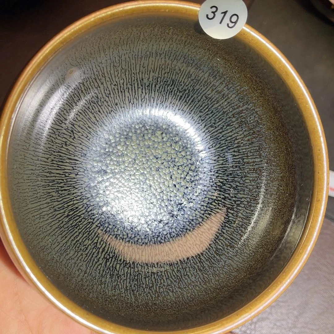 茶盏龙窑柴烧绿豪禅定器型