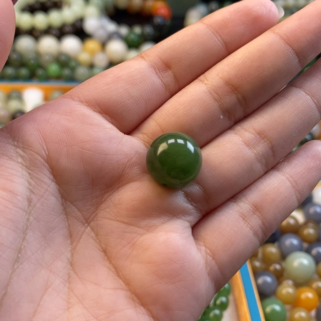 和田玉手串未镶嵌剃*福利碧玉单珠z 14